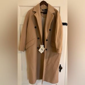 Small Zara Oversized Tan Wool Coat